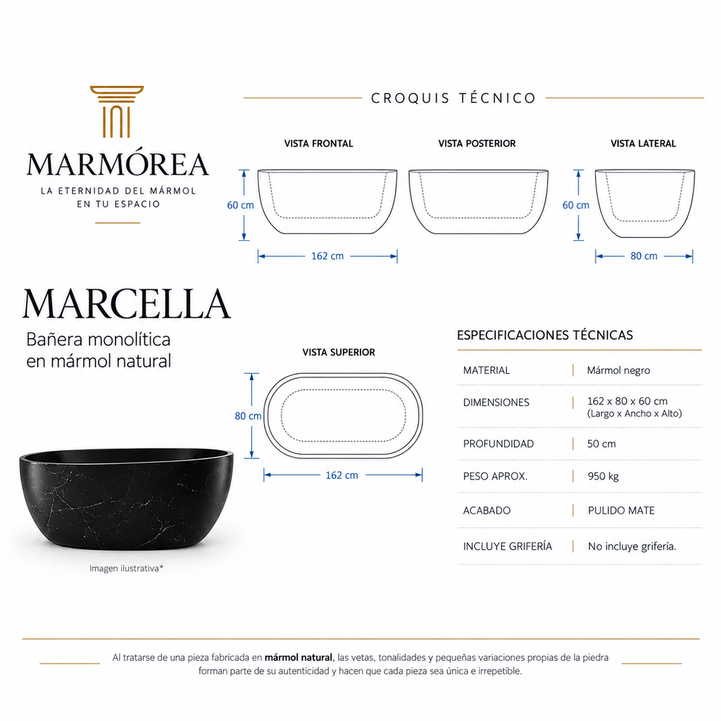 Aura - Bañera Marcella