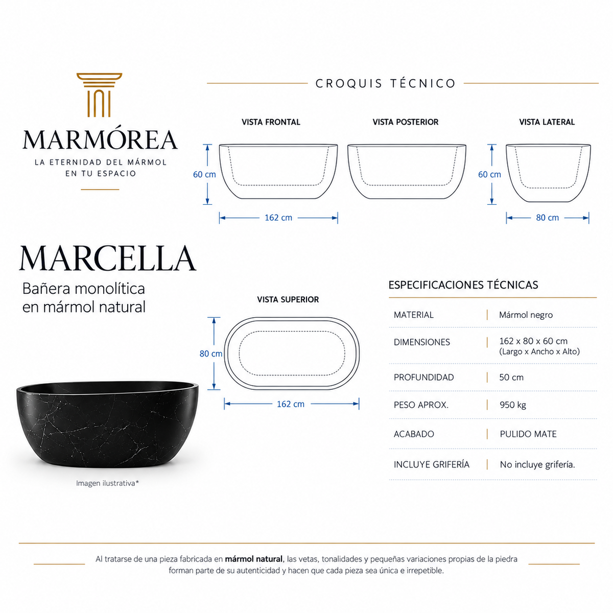 Aura - Bañera Marcella